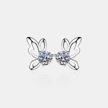 1 Carat Moissanite Butterfly Shape Earrings