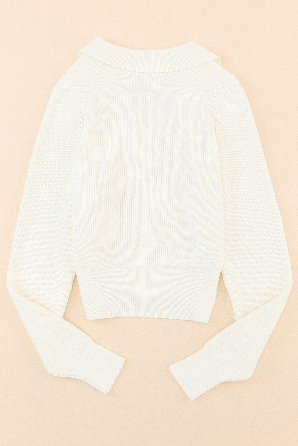 Ribbed Surplice Long Sleeve Sweater